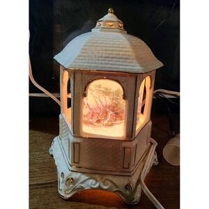 Vintage Thomas Kinkade Make A Wish Cottage Revolving Motion Musical Gazebo Lamp